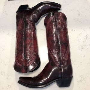Lucchese Darlene Black Cherry Boot